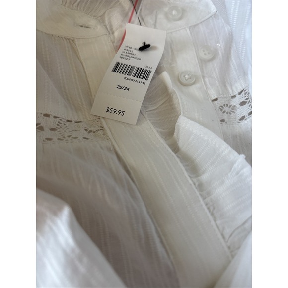 Lane Bryant Cottagcore Croquette Romantic Feminine White Blouse 22/24 - Picture 8 of 8